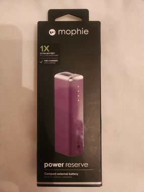 mophie Power Reserve Portable Charger - Purple/Silver